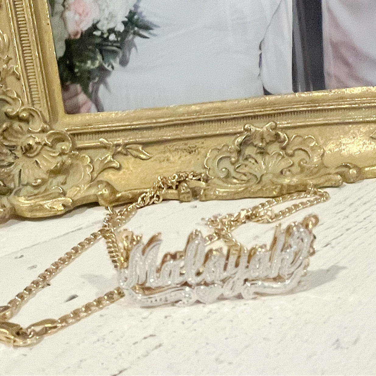 double plated name necklace