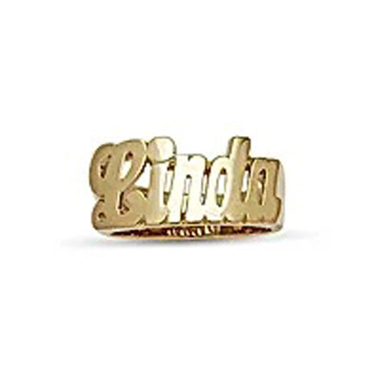 Half Round Band Script Name Ring - 10mm