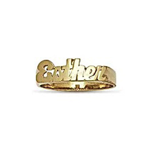 Half Round Band Script Name Ring - 6mm