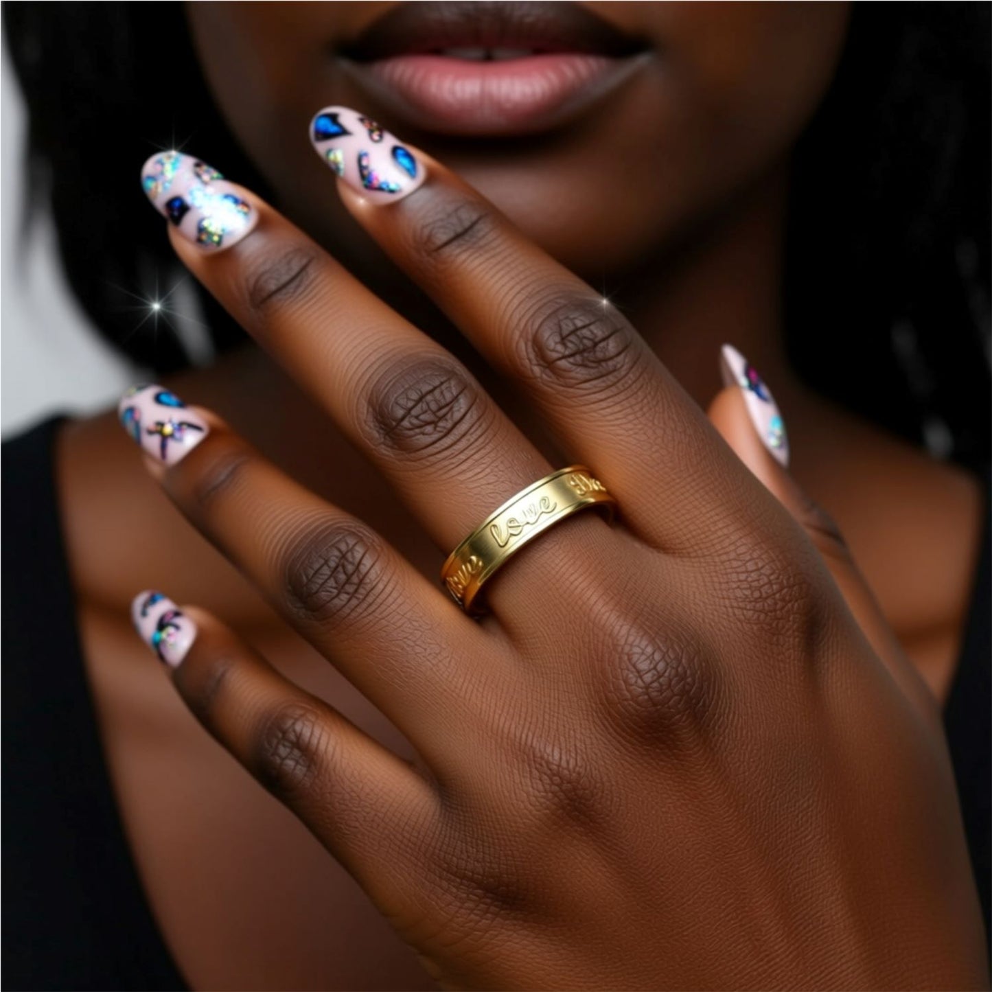 Personalized Promise Ring - High Relief Band 5mm 2