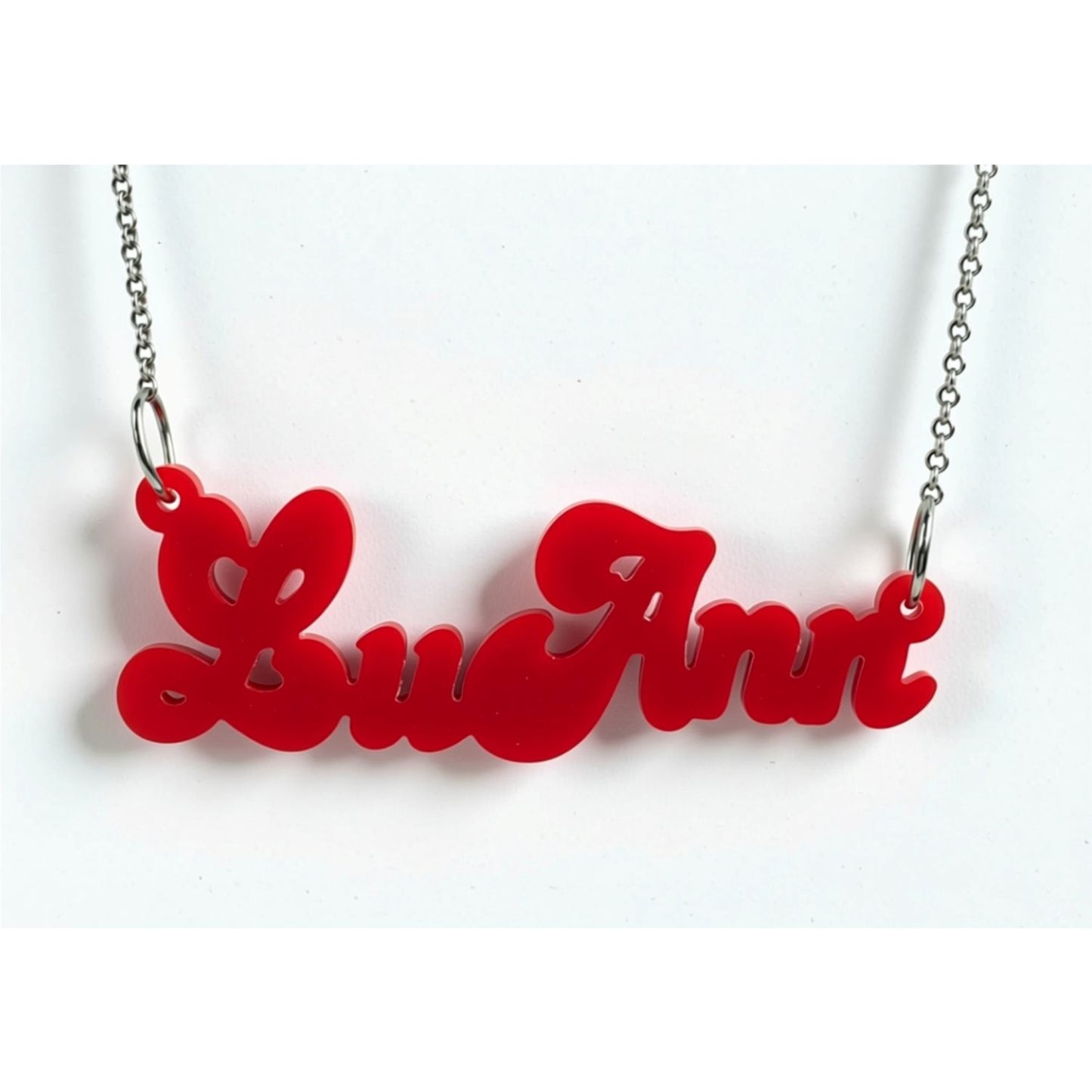 Fancy Script Acrylic Nameplate Necklace 333