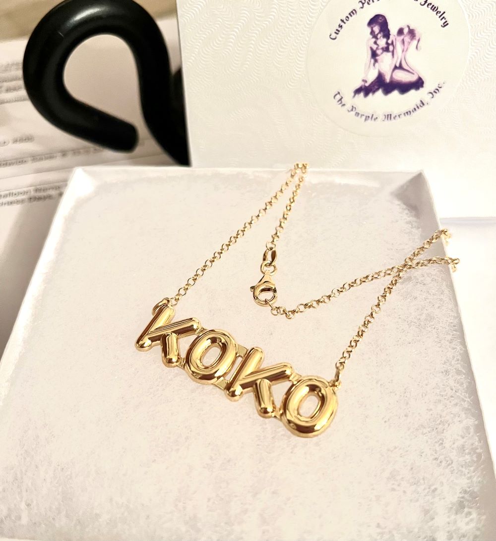 bubble balloon name necklace koko