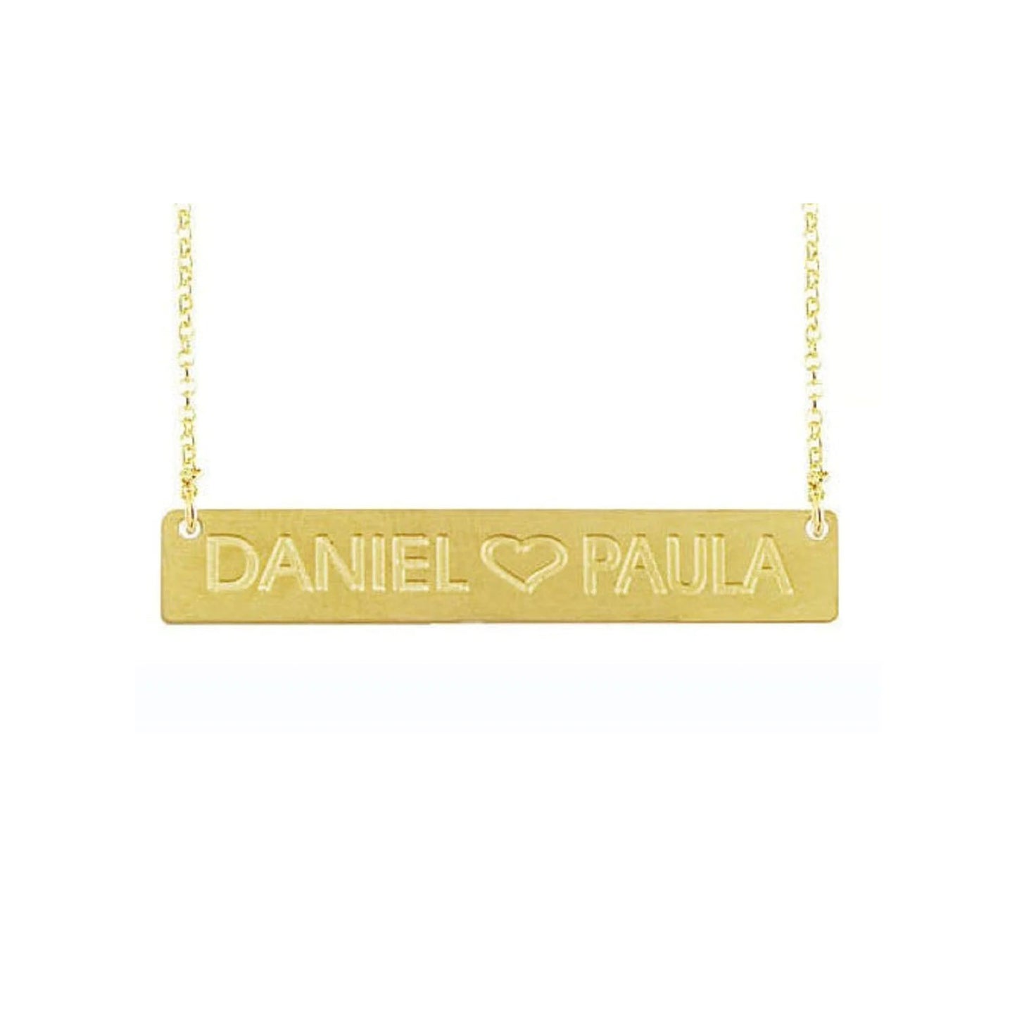 engraved gold bar necklace