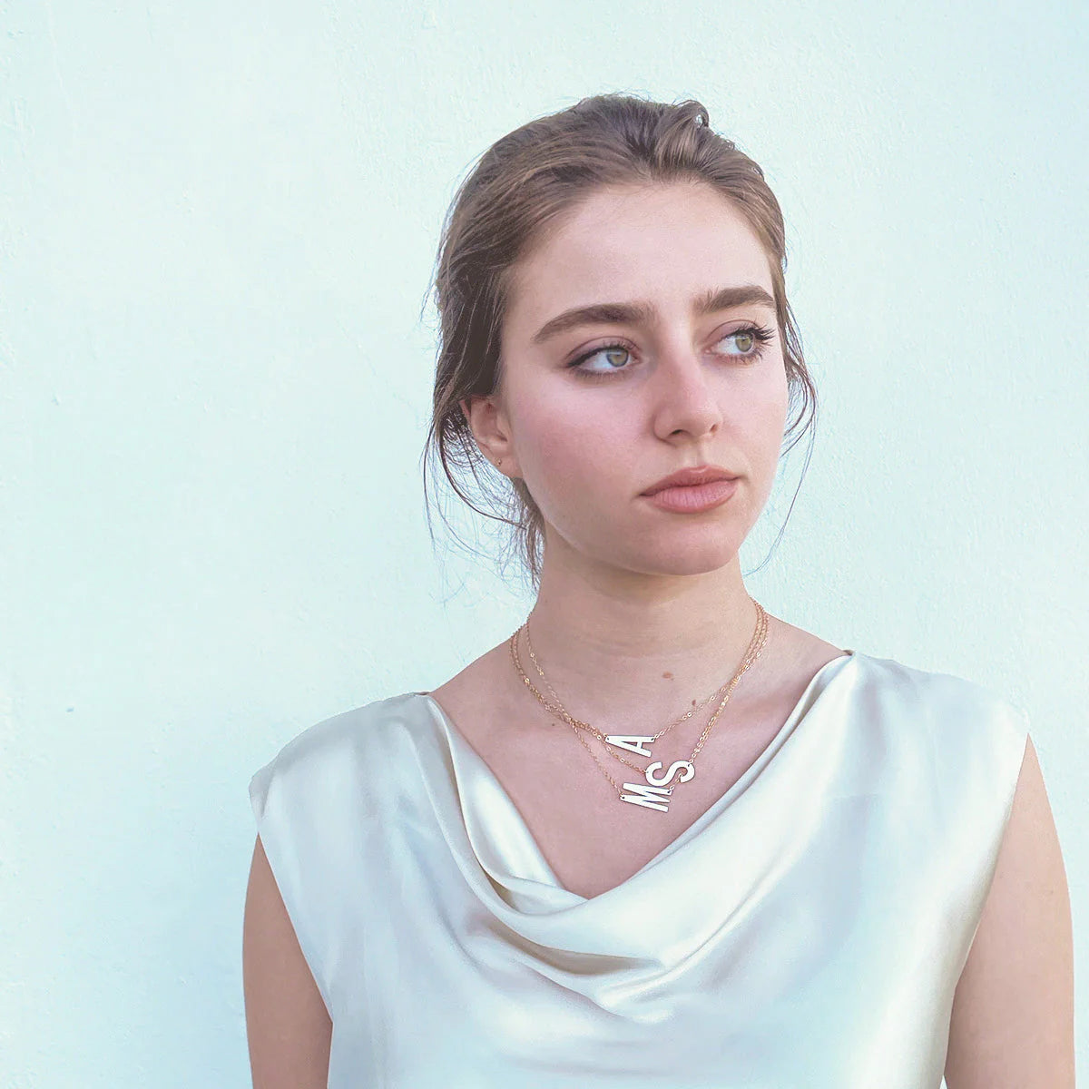 Large Sideways Initial Necklace 4