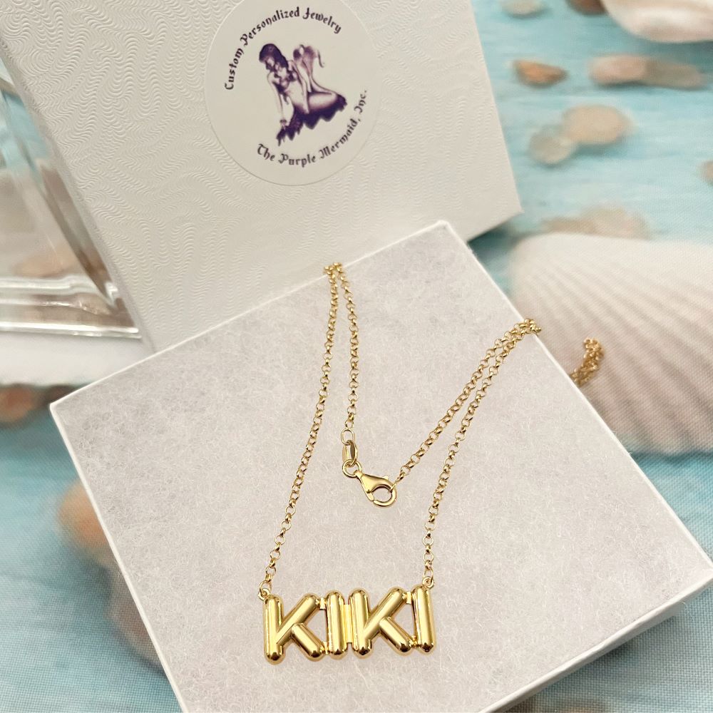 kiki balloon name necklace