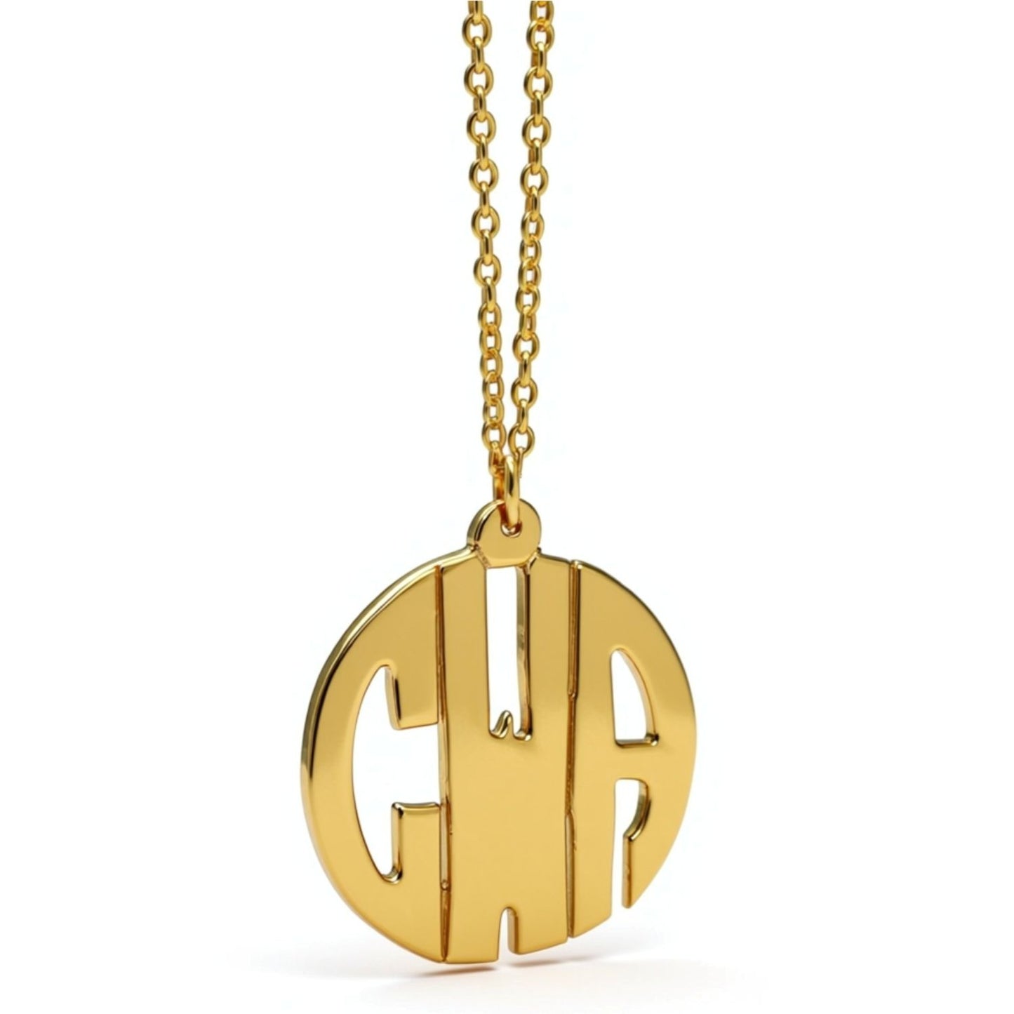 mini monogram block font necklace