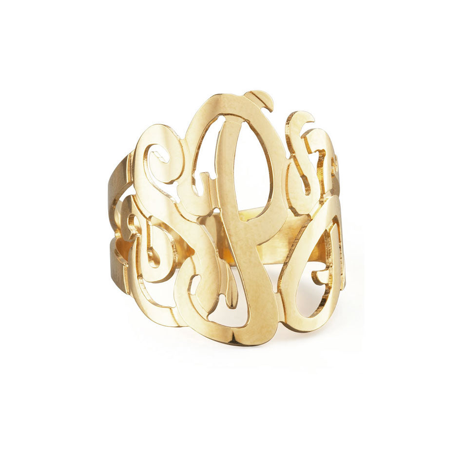 10K Solid Gold Monogram Ring