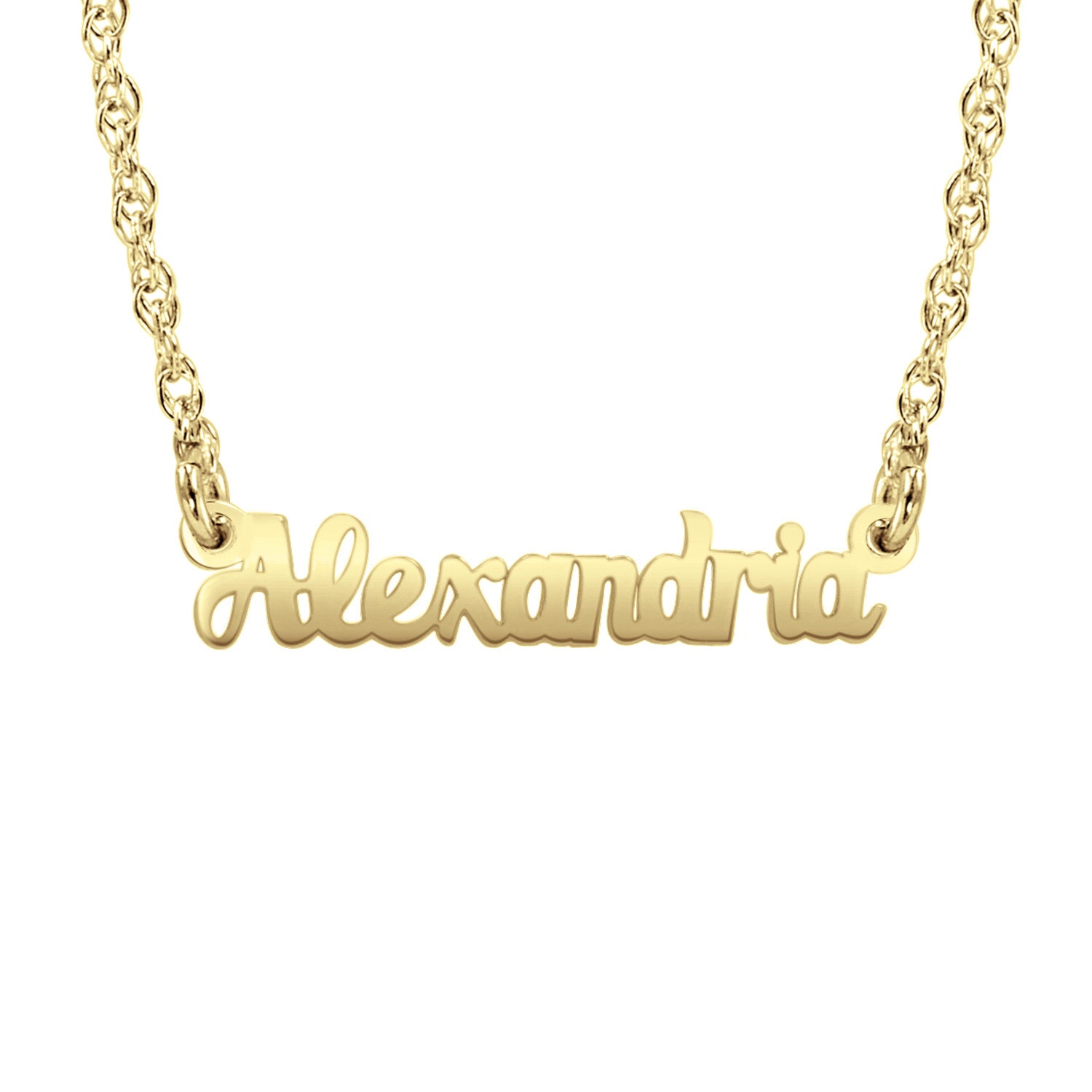 14K Solid Gold Mini Name Necklace