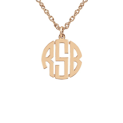 14K Gold Block Mini Monogram Necklace 4