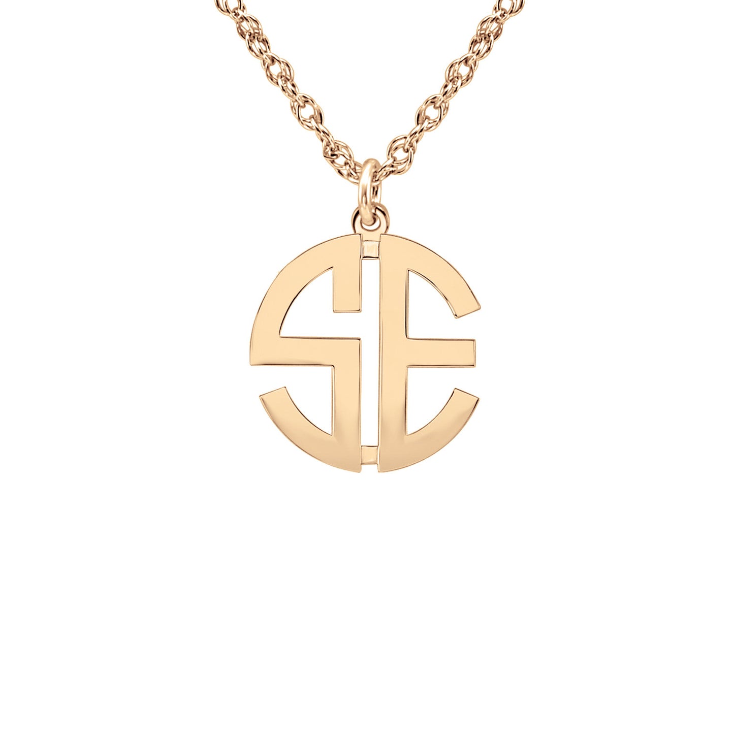 14K Gold Block Mini Monogram Necklace