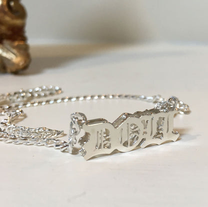 3D Gothic Name Necklace