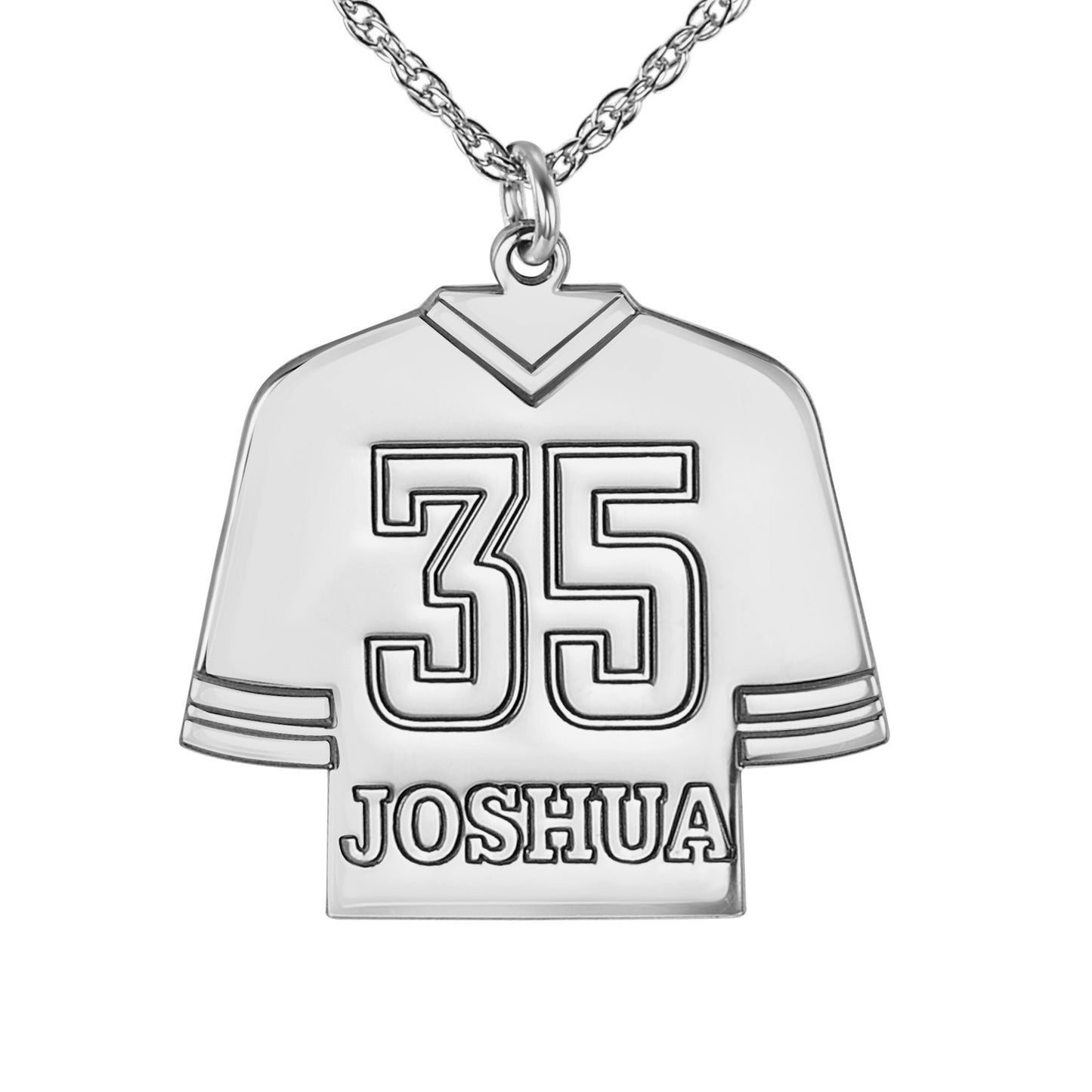 Personalized Hockey Jersey Necklace Alternate 1