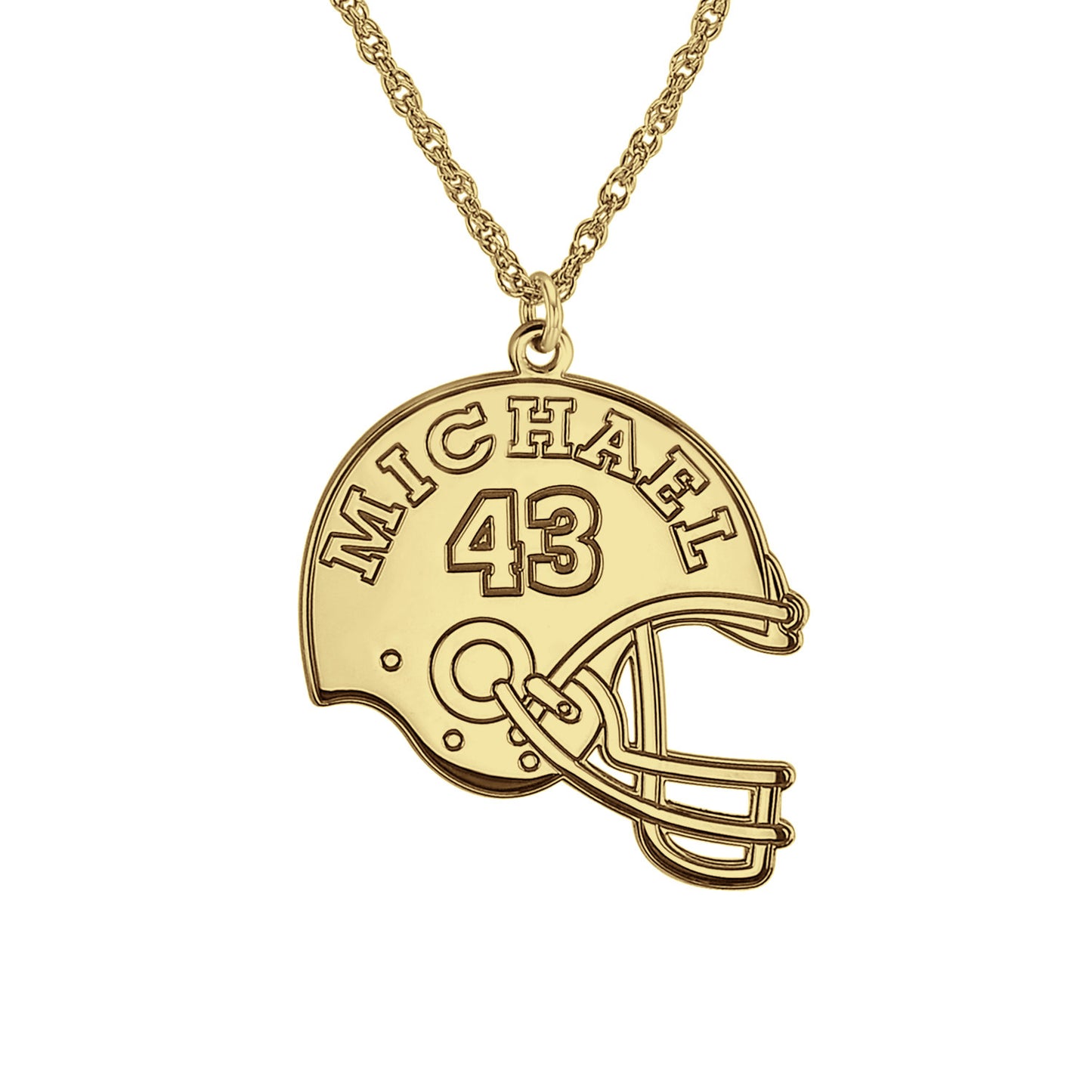 Personalized Football Helmet Necklace Alternate 1