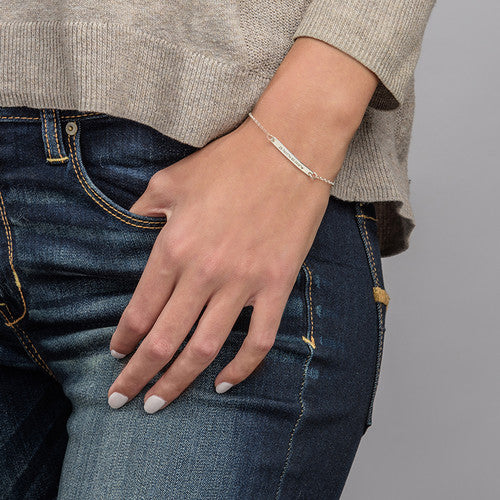 Sterling Silver Engraved Coordinates Bracelet 2