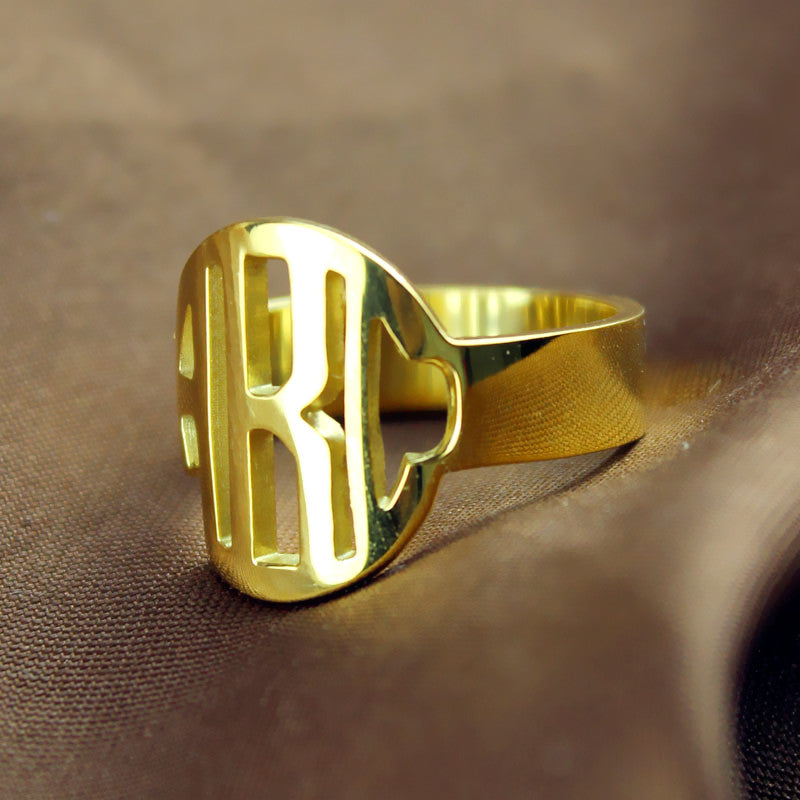 Block Monogram Ring 2