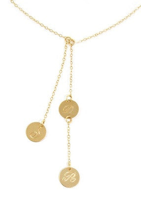 14K Gold Filled Cascade 3 Disc Necklace