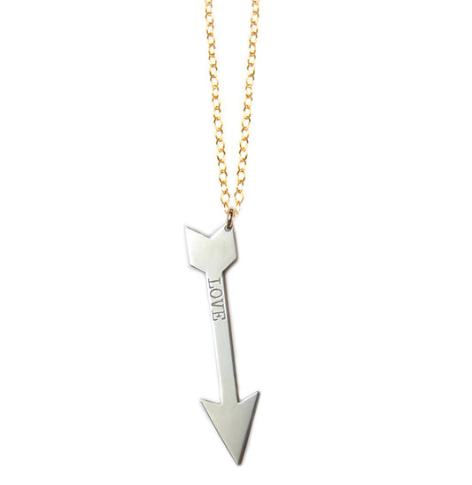 Mixed Metal Personalized Arrow Necklace-The TODAY Show