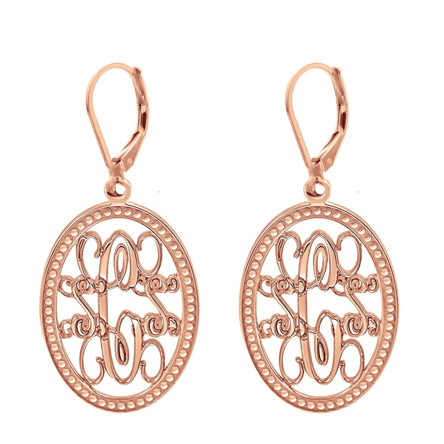 Oval Monogram Leverback Earrings 3