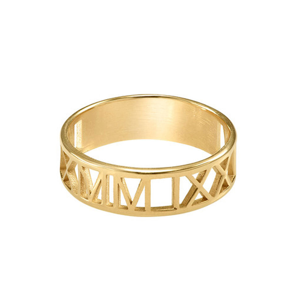 Gold Roman Numeral Ring