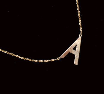 Sideways A Initial Necklace