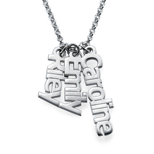 Silver Vertical Name Necklace – Be Monogrammed