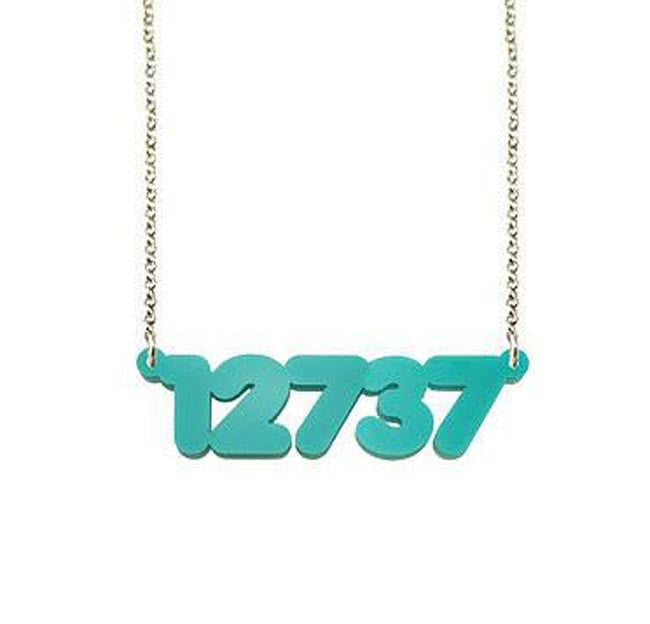 Acrylic Zip Code Necklace