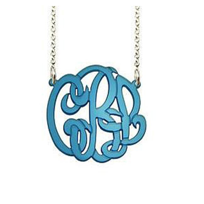 Acrylic Script Monogram Necklace