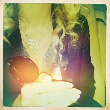 Capital Letter Nameplate Necklace Beyonce Blue Mommy Necklace Alternate 1