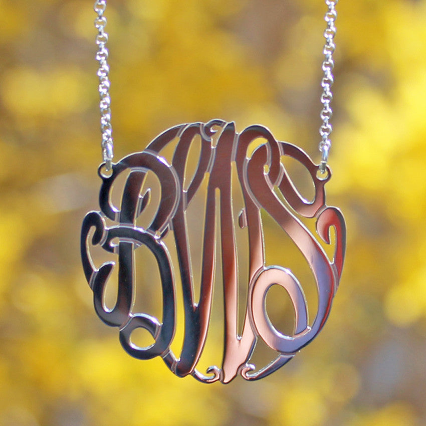 Sterling Silver Monogram Necklace - Big Slim