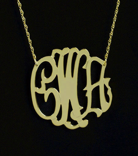 Gold Monogram Necklace Gold Filled