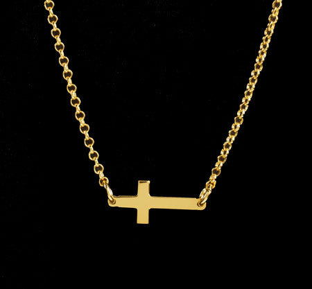 Gold Side Cross Necklace-Giuliana Rancic-Kardashians – Be Monogrammed