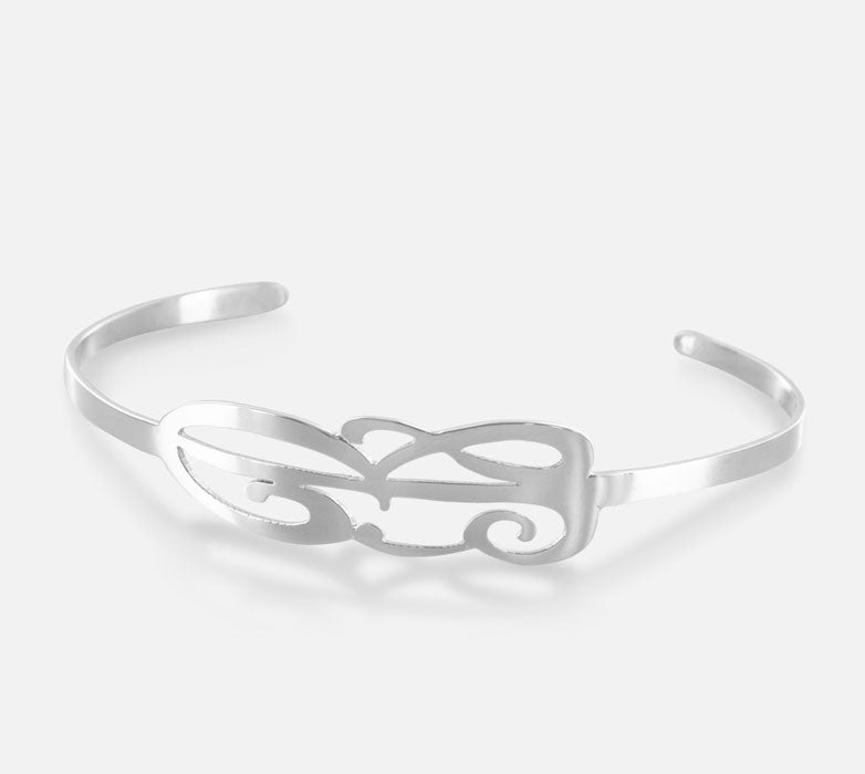 Personalized Cuff Bracelet With Initial Alternate 1