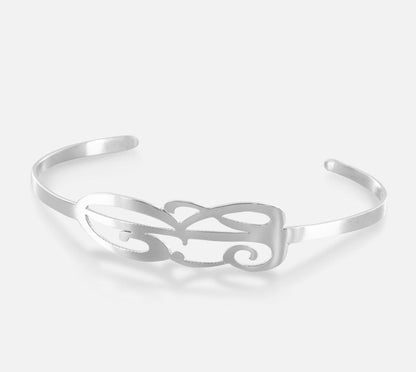 Personalized Cuff Bracelet With Initial Alternate 1