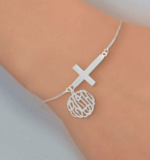 Monogram And Sideways Cross Bracelet 1 Alternate 1