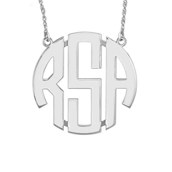 Classic Block Monogram Necklace