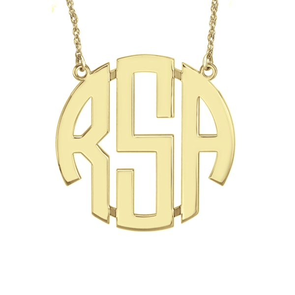 Classic Block Monogram Necklace