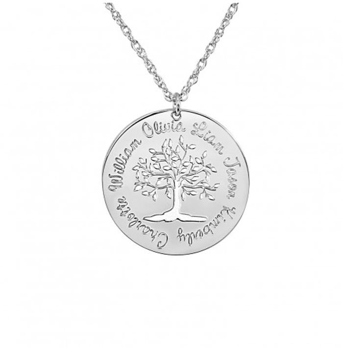 Cutout Family Tree Mothers Necklace