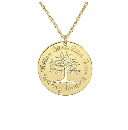 Cutout Family Tree Mothers Necklace