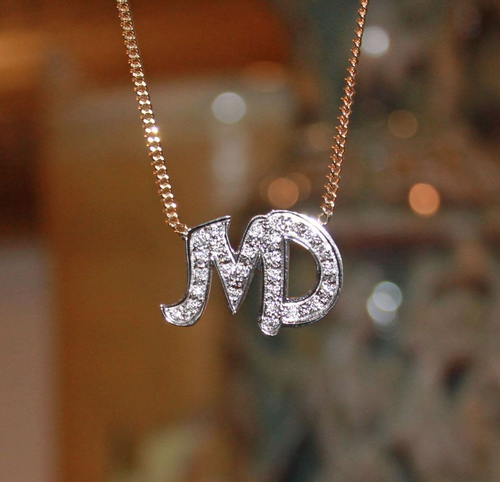 CZ Two Initial Necklace – Be Monogrammed
