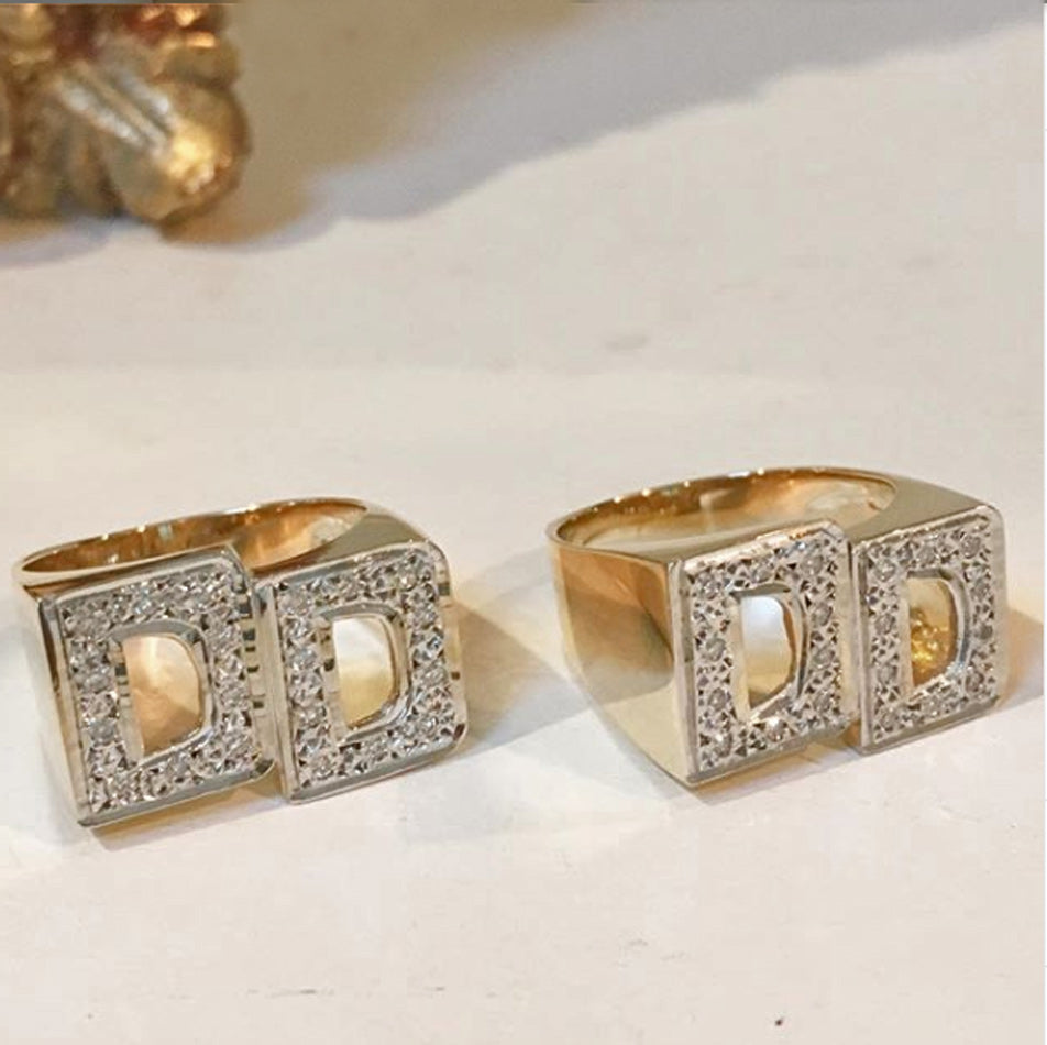 Large Block Diamond Initial Ring 2