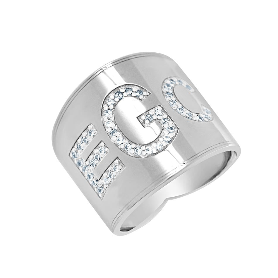 Diamond White Gold Monogram Ring