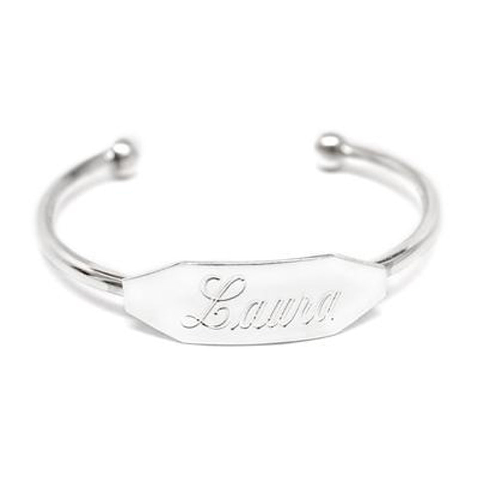 Personalized Sterling Silver Kids Cuff Bracelet