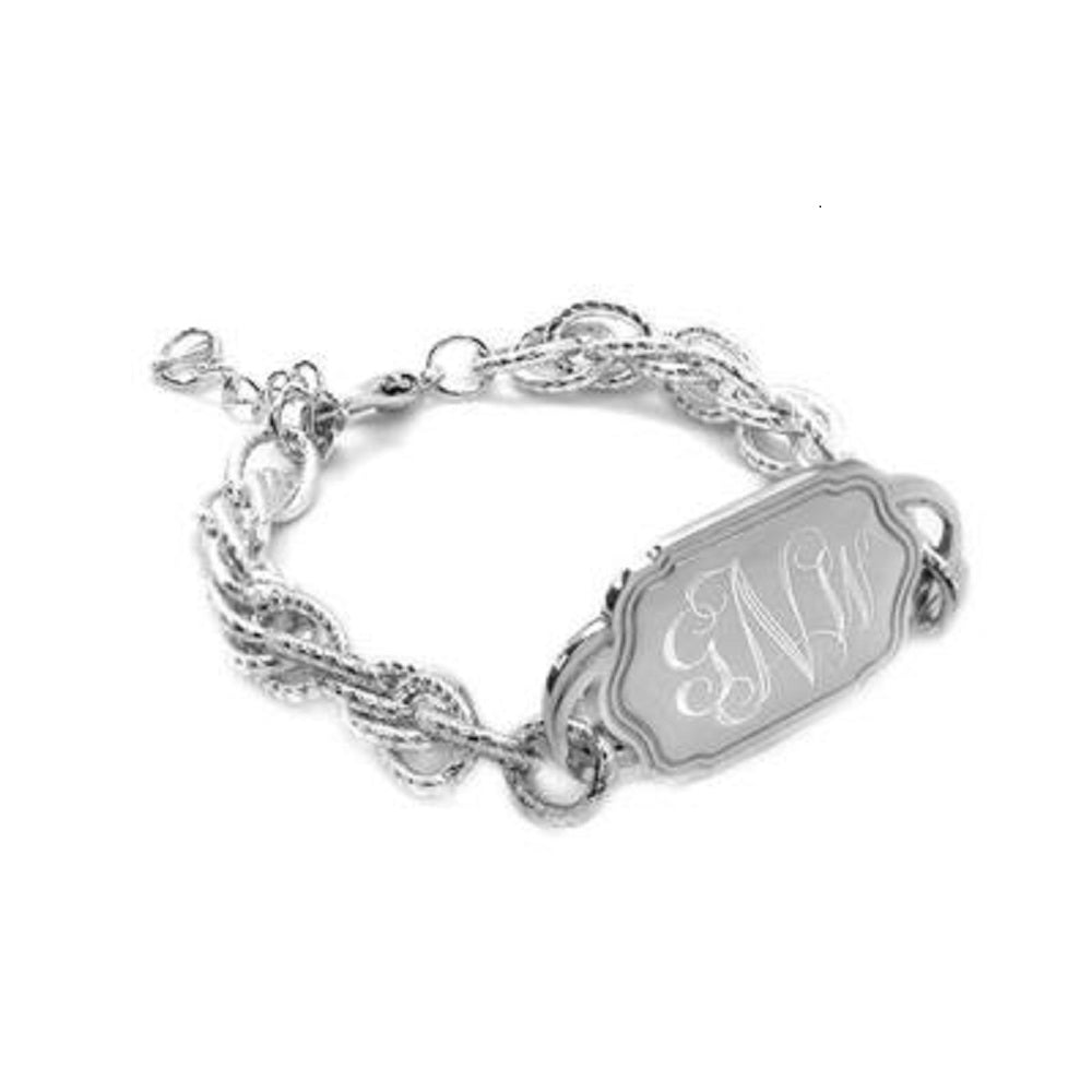 Engraved Twisted Link ID Bracelet