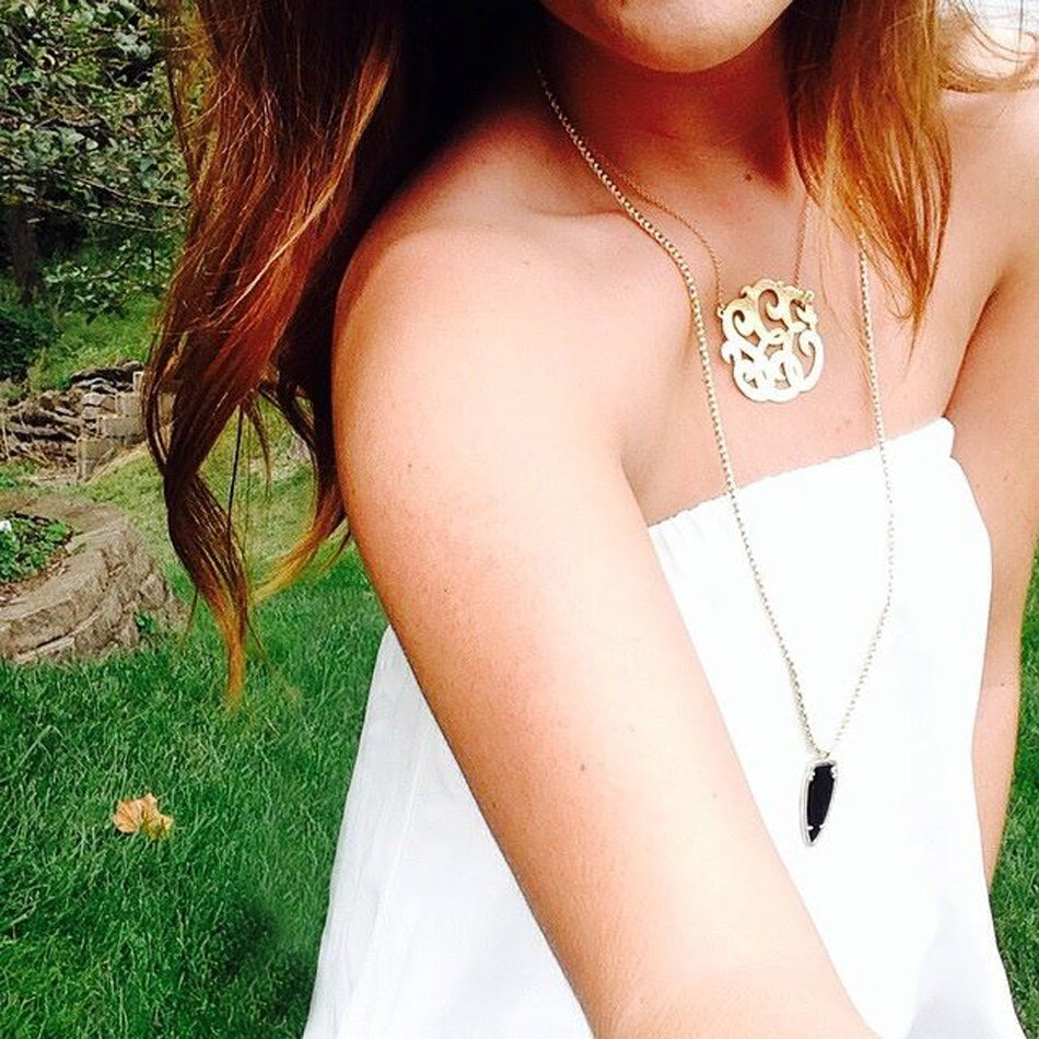 Extra Large Gold Monogram Necklace 3