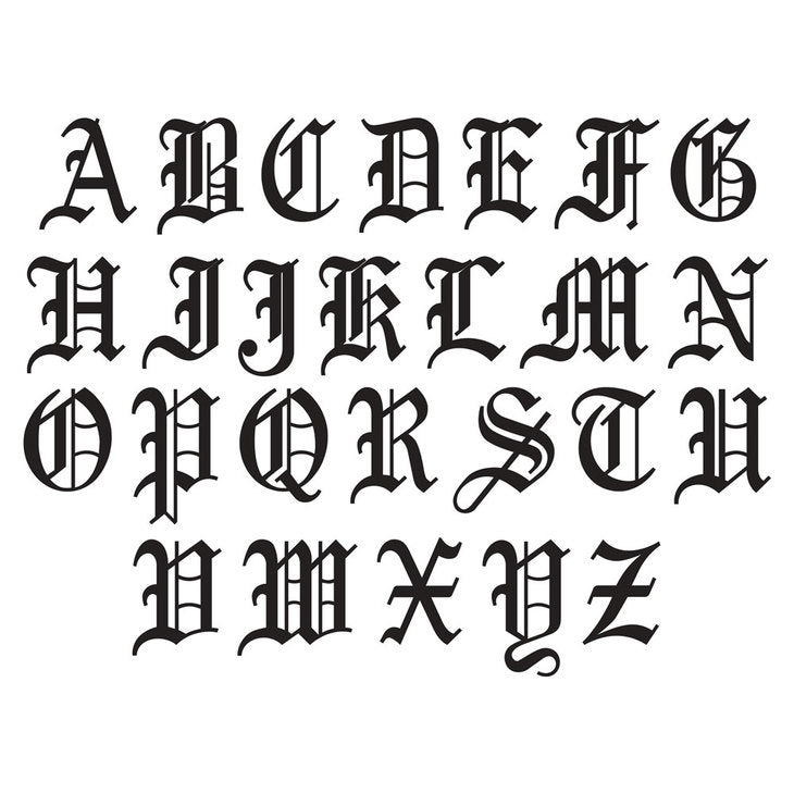 Gothic Initial Stud Earrings 3