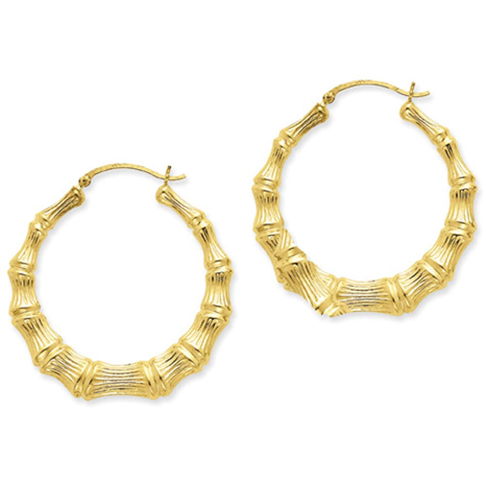 Large Bamboo Hoop Earrings