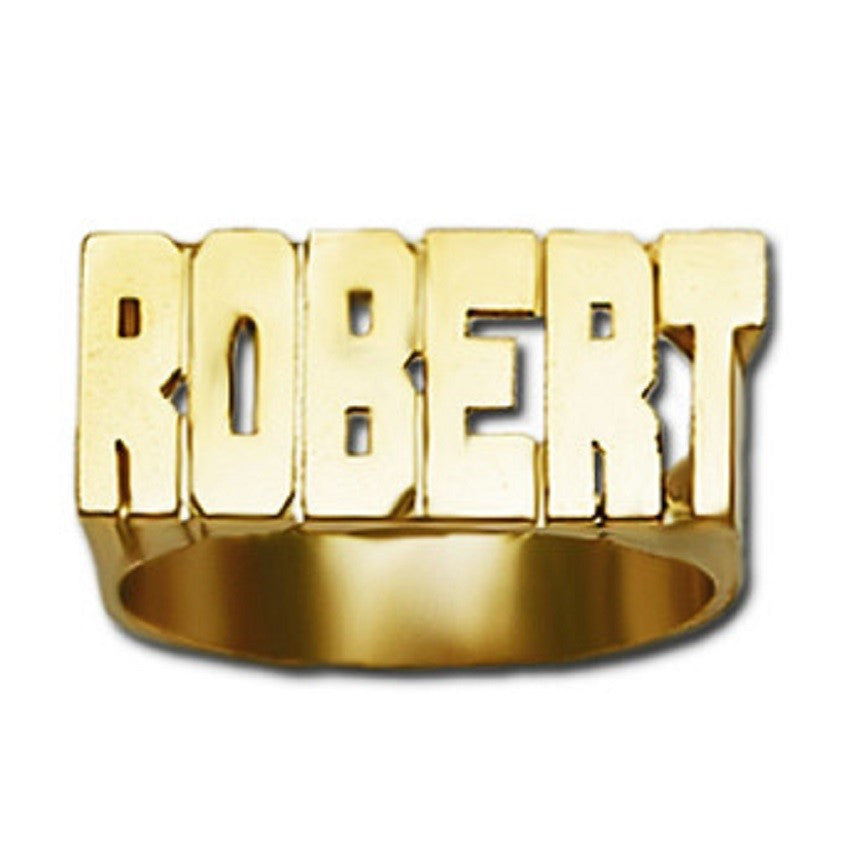 Large Gold Name Ring