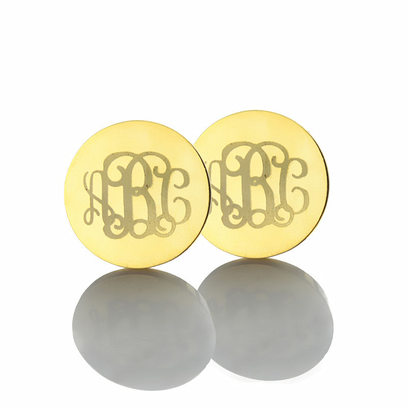 gold plated engraved earrings