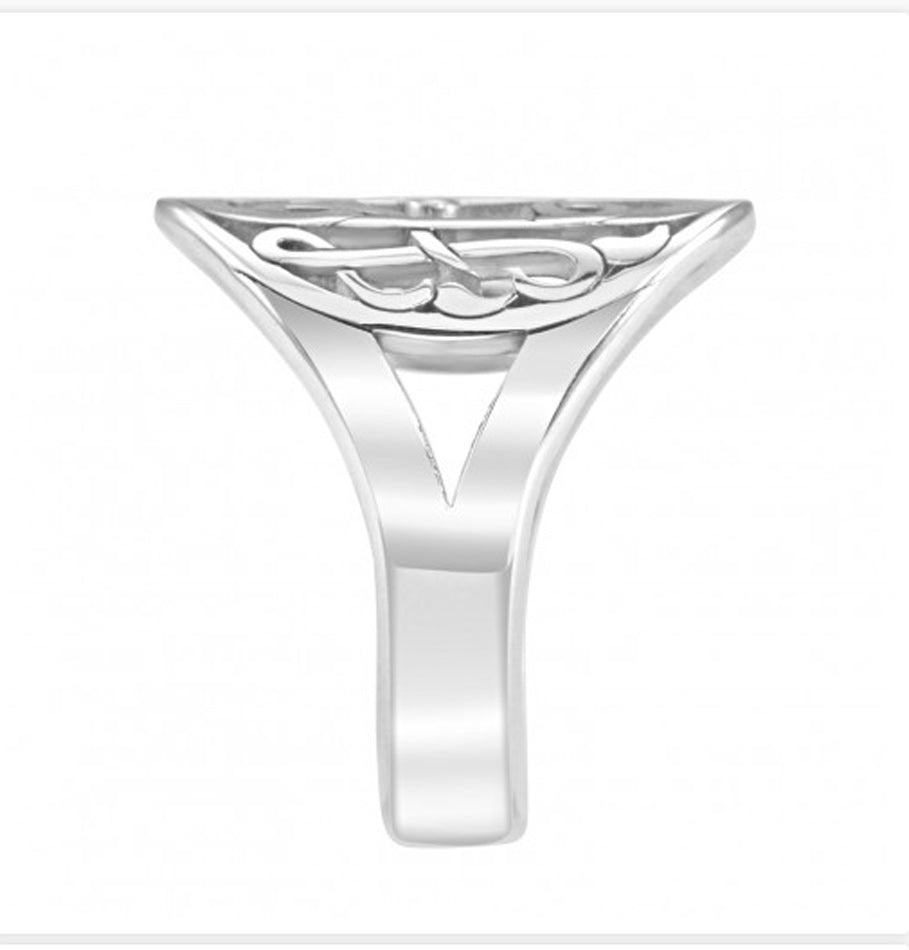 Gold Halo Monogram Ring 5