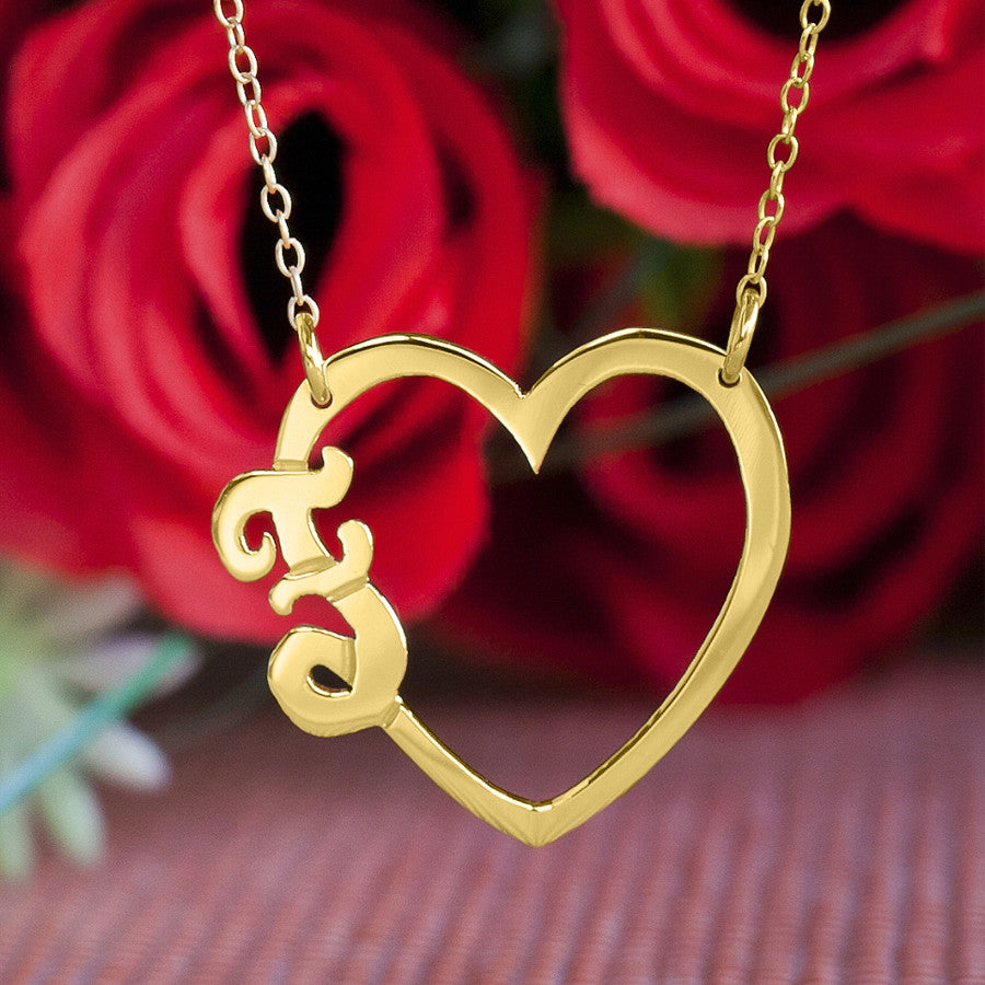 Heart Initial Necklace – Be Monogrammed - Main Image